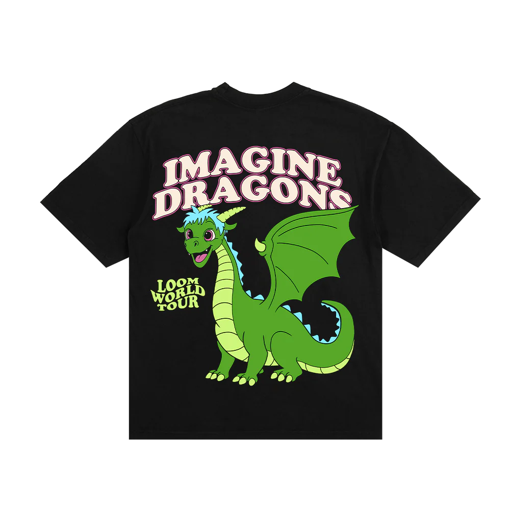 Black Cartoon Dragon Tee