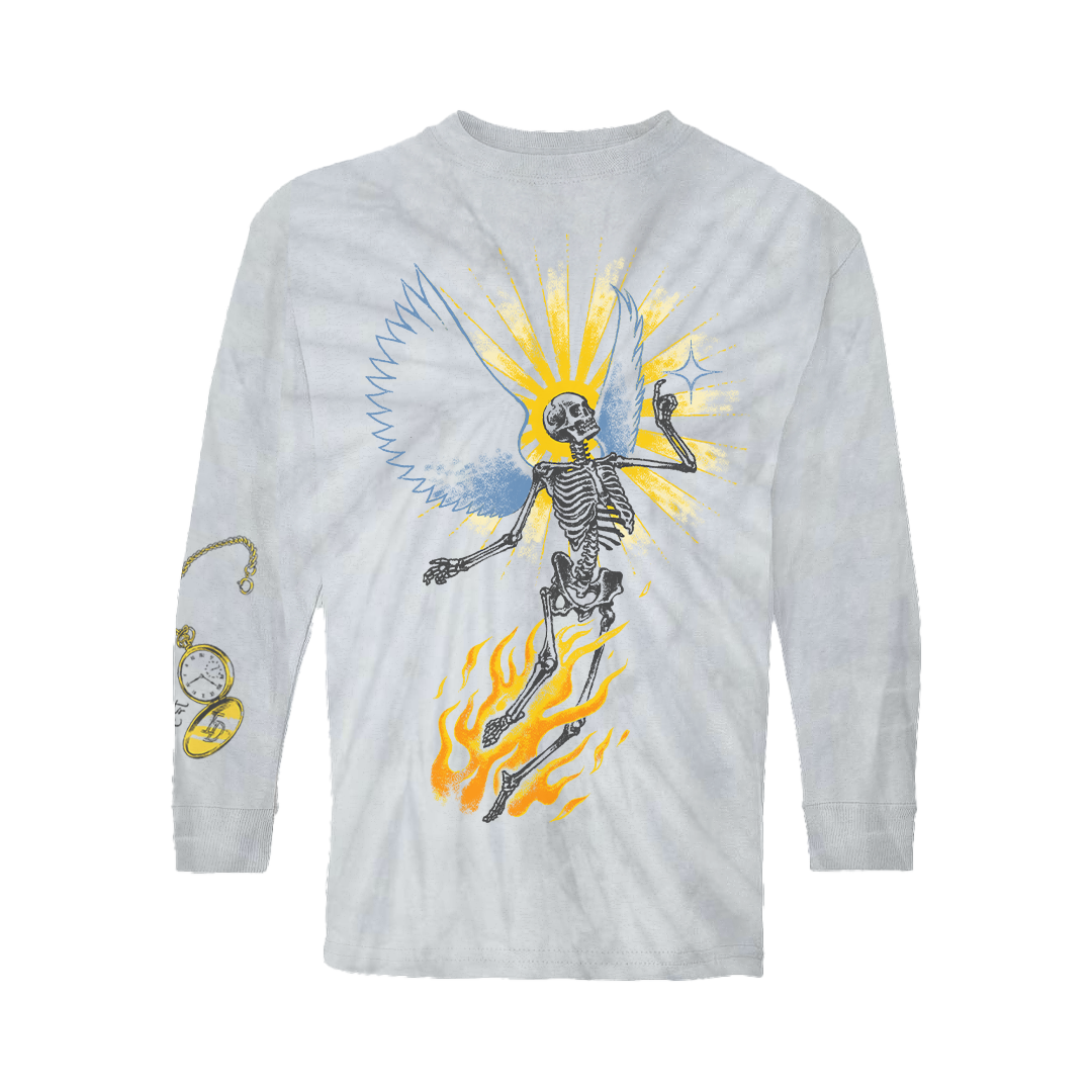 It's Time Grey Tie Dye Youth Long Sleeve